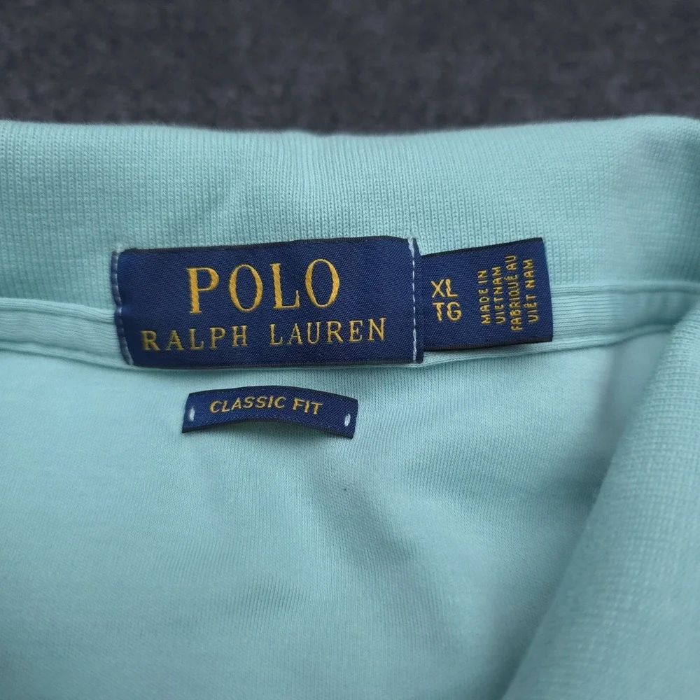 Polo Ralph Lauren Mens XL Light Blue‎ Classic Fit Flesh Pony Polo Shirt Golf